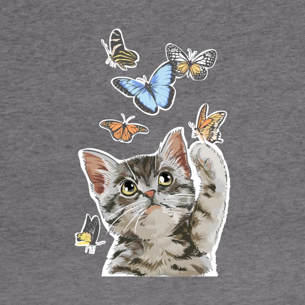 Butterfly Cat by LoenaStudio